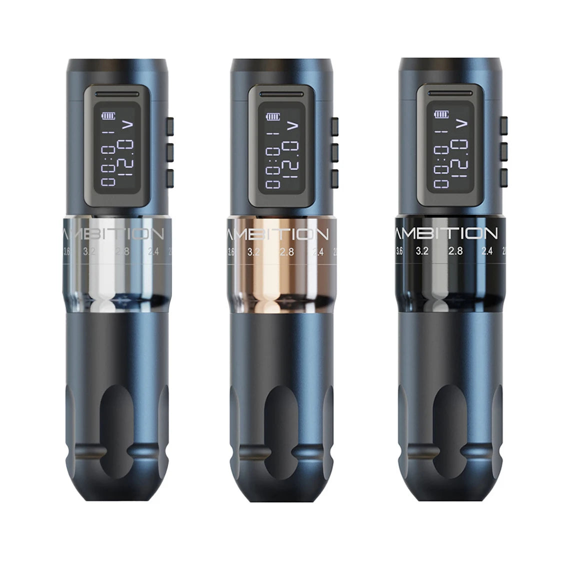Máquina de tatuaje inalámbrica profesional Ambition MARS-U con pluma y trazo ajustable, cartucho de 2-4 mm, motor sin núcleo de 1800 mAh, para artistas del tatuaje