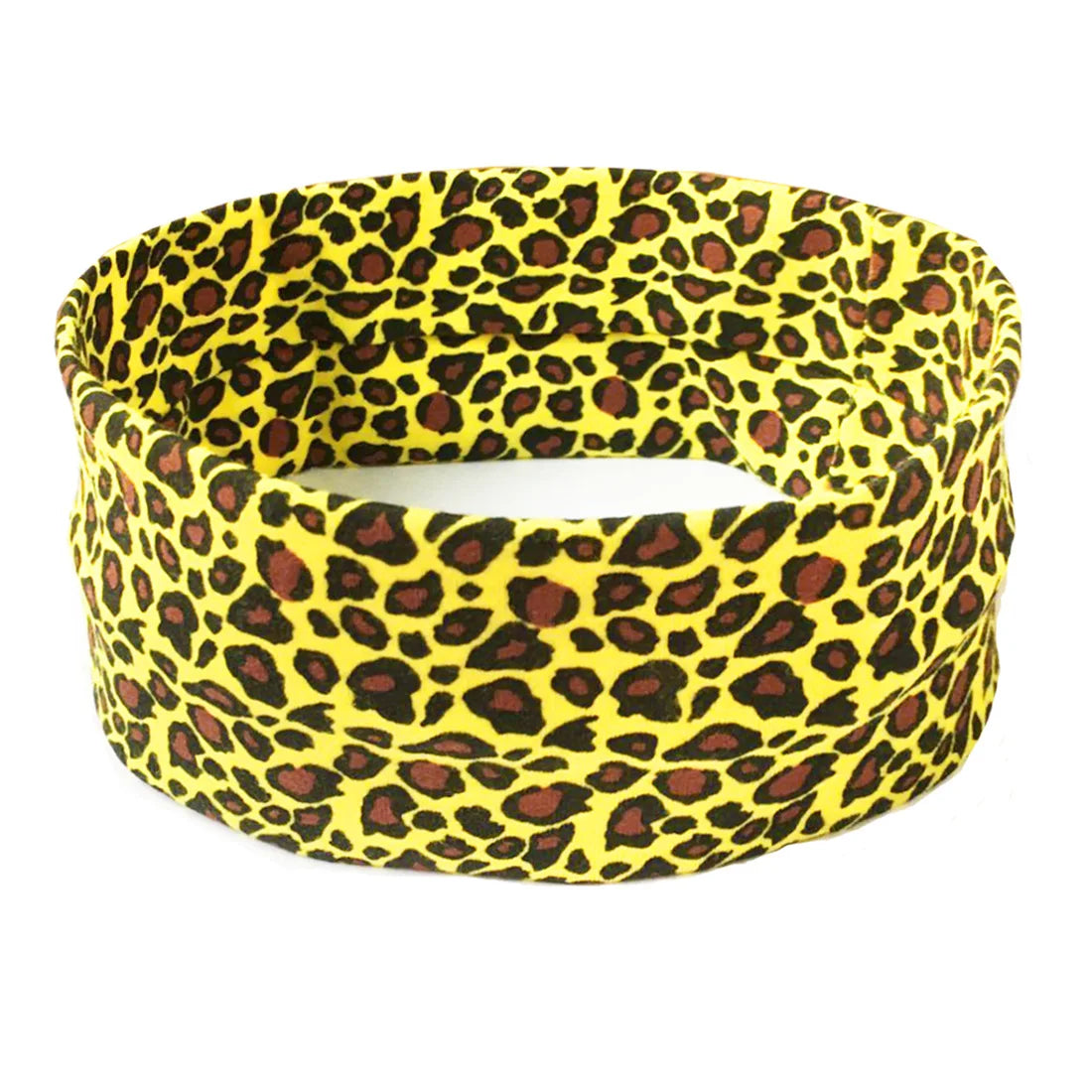 Fashion Leopard Print Sports Headband Yoga Headband Women's Fitness Elastic Cotton Sweat-Absorbing Headscarf Athletic Headwear