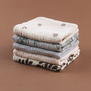 5 toallas de algodón absorbentes y suaves para bebé, para limpiar la cara, pañuelos, toallitas para el baño y la alimentación.