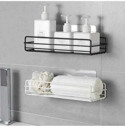 Estante organizador de baño de esquina, estantes de almacenamiento de esquina montados en la pared, soporte para champú, estante para cosméticos, cesta de drenaje de ducha de hierro