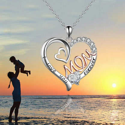 Collar con colgante de flor de amor para el Día de la Madre, cumpleaños, mamá, letra, chapado en oro, joyería de aleación plateada.