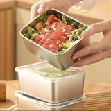6-Piece Stainless Steel Food Storage Container Set with Lids - Leakproof, Stackable & Reusable for Camping, Picnics, School
