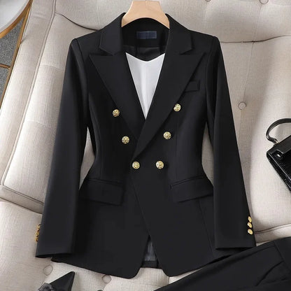 Elegant Women's Fashionable White Western-Style Suit Zihongsuitsuit High-End Business Attire Long-Pants Set For Special Occasion