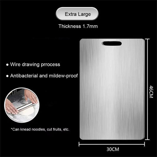 Stainless Steel Thickened Cutting Board, Antibacterial and Mildew-Proof, Kneading Dough Board, Kitchen Fruit and Vegetable Cutting Board