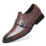 British Style Genuine Leather Wedding Oxfords Business Shoes Mens Casual Leather Crocodile Pattern Office Work Shoes Dress Shoes