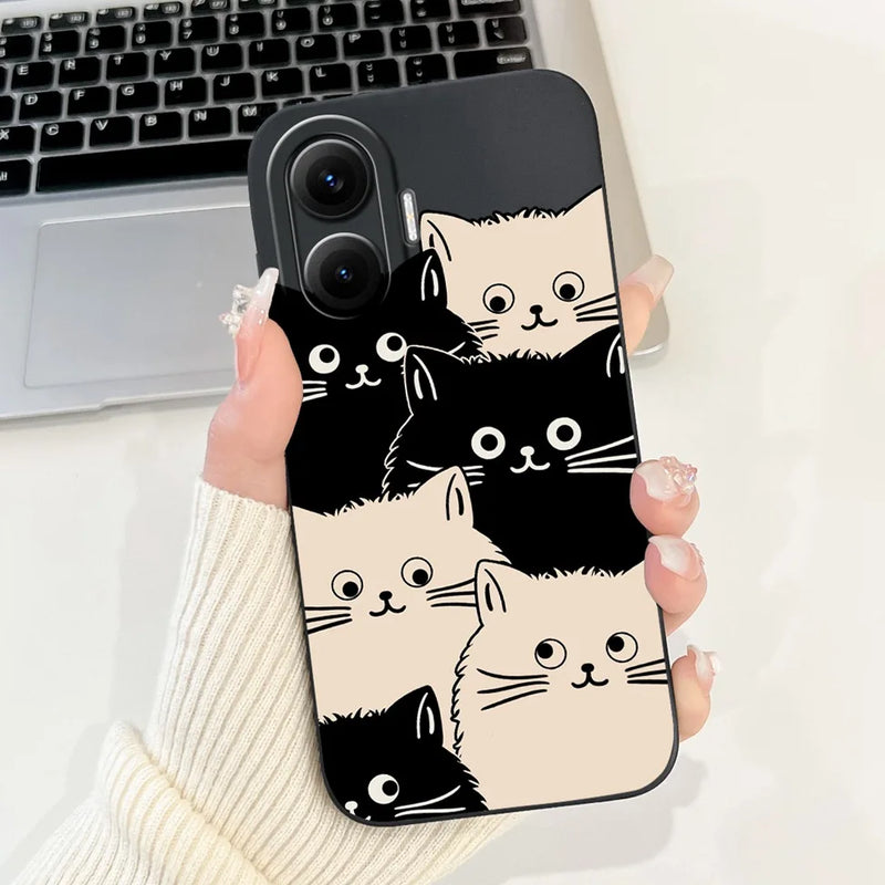 For Xiaomi Poco F7 Phone Cover For Redmi Turbo 4 Pro 5G Case Silicone Cute Cartoon Fashion Luxury Love Shockproof Bumper Funda