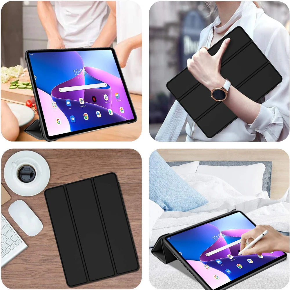For Lenovo Xiaoxin Pad 2022 10.6" Tab M10 Plus 3rd Gen Case TB128FU TB125FU Funda Tablet Tri-Fold Magnetic Stand Cover+Film