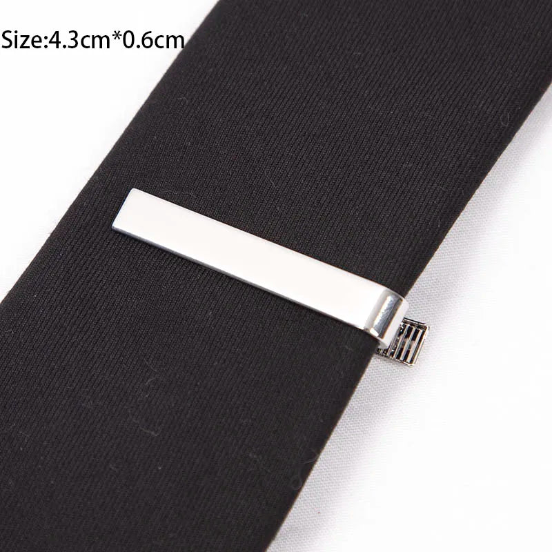 New Tie Clips for Men's Metal Necktie Bar Dress Shirts Tie Pin for Wedding Ceremony Metal Silver Color Tie Clip Man Accessories