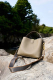 100% Genuine Leather Women's Bucket Bag Luxury Designer Versatile Shoulder Bag Women Commuter Crossbody Bags Female Handbag