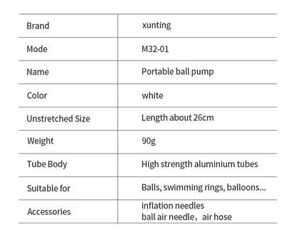 Xunting Pedal MTB Bicycle Pump MTB Bike Ball Air Pump InflatorSchrader Bicycle Pumps Compact Inflation Accessories for Swimming