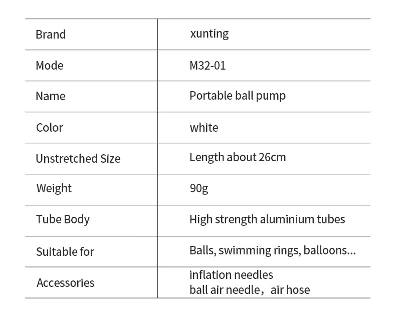 Xunting Pedal MTB Bicycle Pump MTB Bike Ball Air Pump InflatorSchrader Bicycle Pumps Compact Inflation Accessories for Swimming