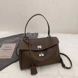 Casual Large Capacity Lychee Pattern Single Shoulder Slant Cross Bag Versatile Underarm Bag Simple Stylish Tote Bag