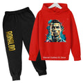 2024 Cristiano Ronaldo CR7 Cosplay Costumes Kids Football Idol Hoodie Set Pants Kids Boys High Quality Tops Girls Clothing Sets