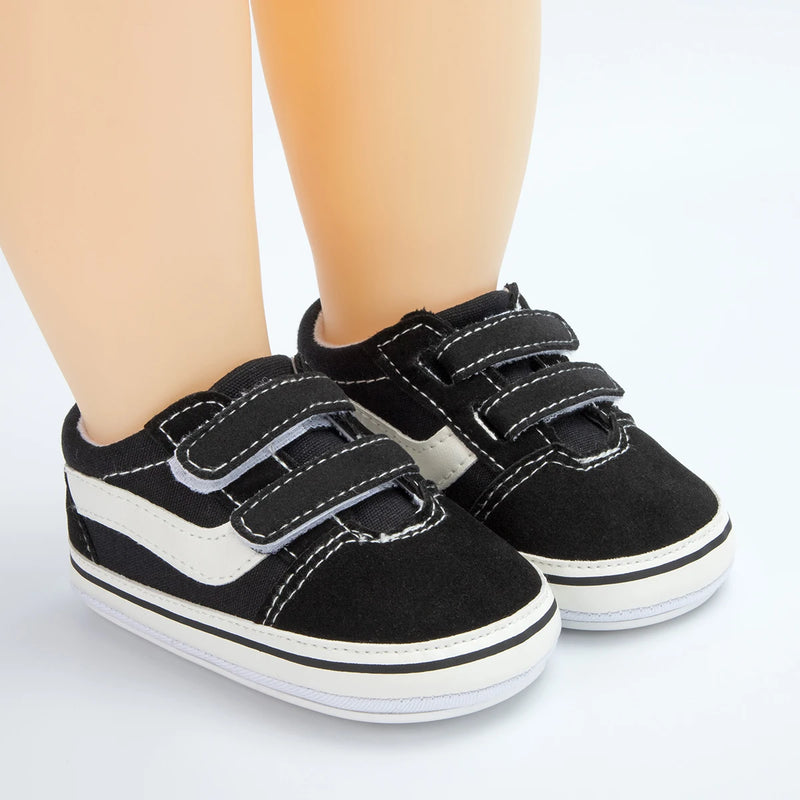 Zapatos Meckior para bebé niño y niña, zapatillas de lona con suela de goma antideslizante y diseño de rayas a cuadros, para primeros pasos, zapatos casuales unisex para bebé.