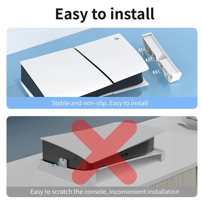 Horizontal Stand for PS5 Slim/Pro Games Console Anti-slip Cooling Base Bracket for PlayStation 5 Slim Console Game Accessories