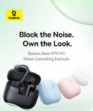 Fones de Ouvido True Wireless Baseus Bass EP10 NC – Cancelamento de Ruído ANC de -43dB, Bluetooth 6.0, Intra-auriculares, 4 Microfones com ENC