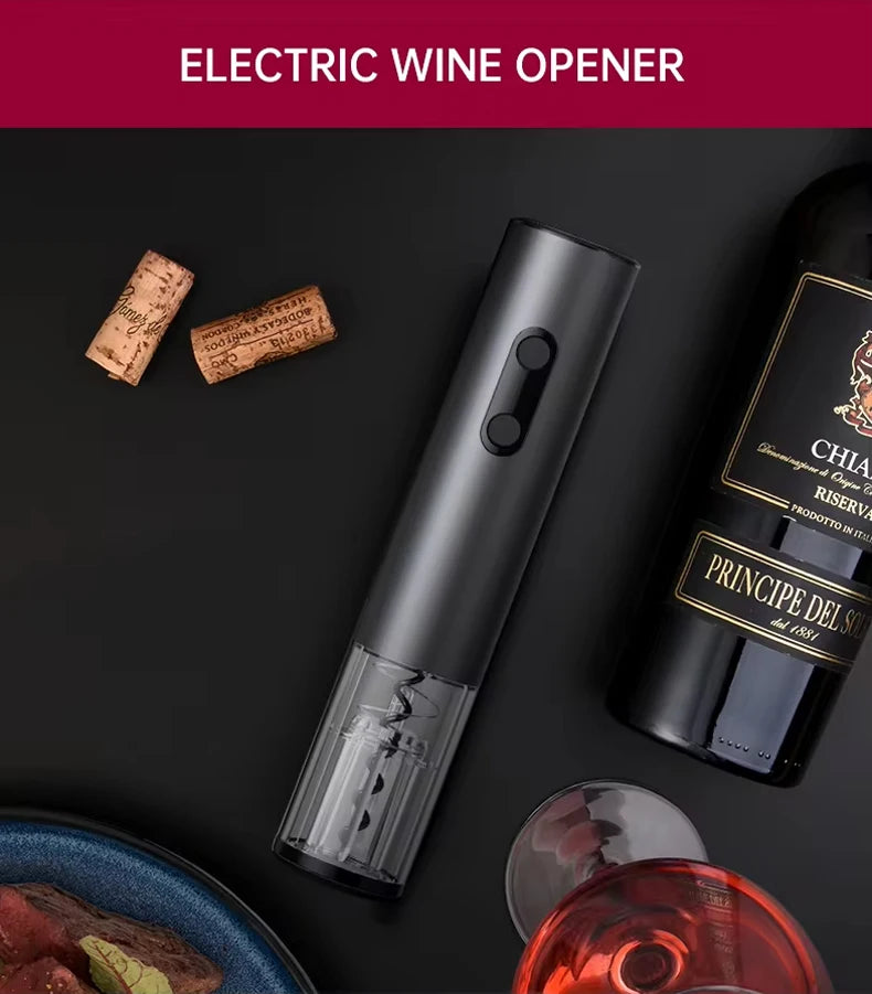 2024 New Smart Kitchen Accessories 4in1 Electric Wine Opener Gift Set with Wine Stopper,Wine Pourer,Storage Base