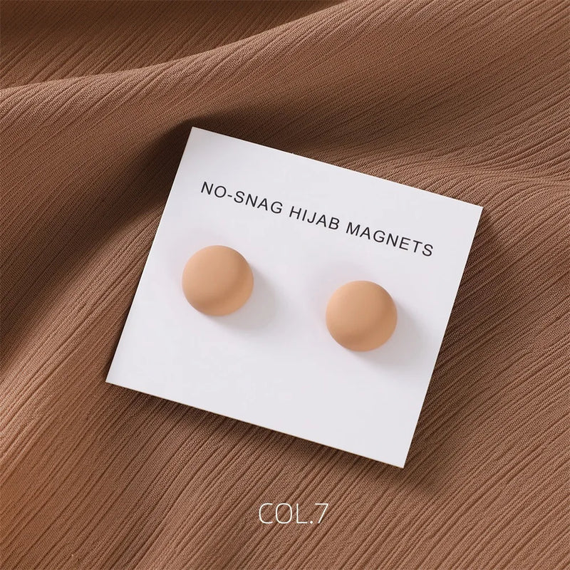 Safe macaron cor hijab broche forte chapeamento de metal magnético hijab clipe luxo sem buraco pinos broches ímã para lenço muçulmano