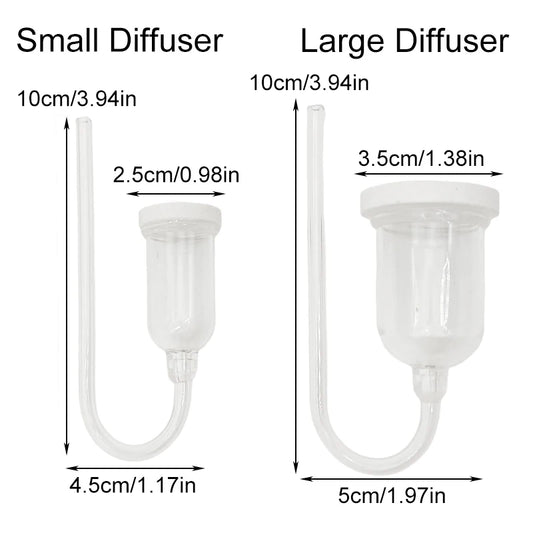 CO2 Diffuser for Aquarium Bubble Reactor CO2 System Atomizer for Fish Tank Live Plants Water Grass Grow Refiner with Suction Cup