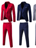 3pcs Suit Men Slim Formal Suit Solid Color Blazer Vest Pants Set 3 Piece Mens Suit Business Suit costume homme костюм мужской