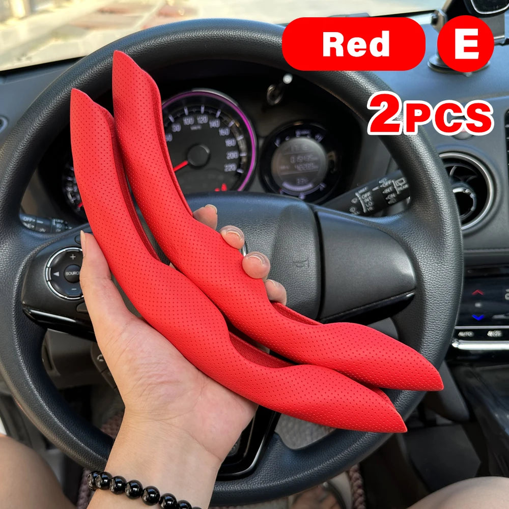 38cm Car Steering Wheel Covers Booster Micro Fiber Leather Auto Interior Decorative Accessories Universal Carbon Fiber Looking