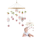 Baby Crib Mobile Rattle Toy Wooden Bed Bell Mobile Hanging Teddy Velvet Bear Doll Toy Newborn Music Box Crib Mobile Bracket Gift