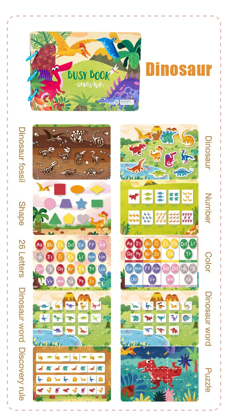 Montessori Busy Book for Kids Sticker Quiet Book Baby Early Educational Toy toddlers Matching Puzzles Game Learning Toys Gifts