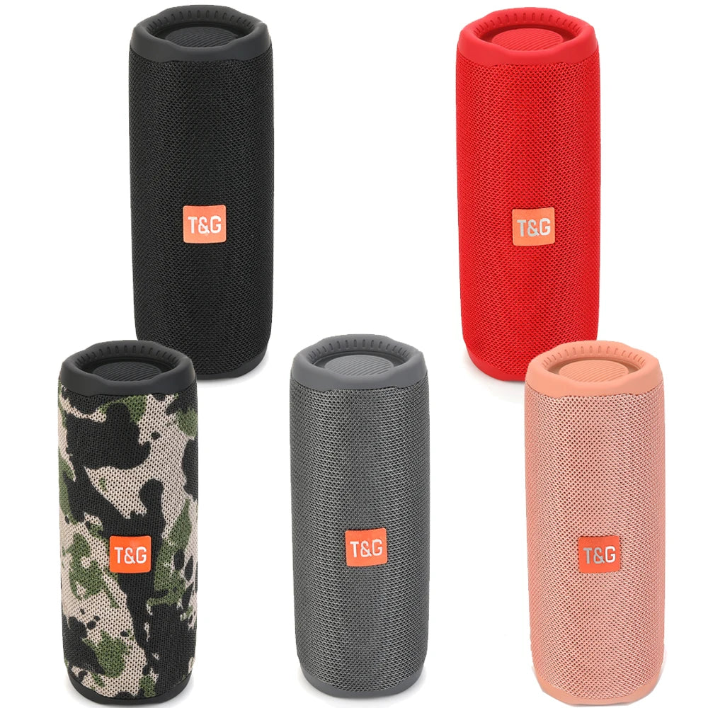 Altavoz portátil Bluetooth TG365, subwoofer inalámbrico LED de doble bajo, resistente al agua, columna para exteriores, radio FM, AUX, BT, TF, reproductor de música