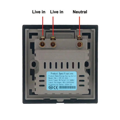 1pcs Hotel Energy Saving Switch IC Card 13.56M 15S Time Delay Wide Voltage 80V-240V 8800W 40A Three Lines