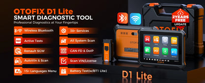 Escáner OBD2 automotriz OTOFIX D1 Lite, actualización de 2 años, control bidireccional, herramienta de escaneo de diagnóstico de todos los sistemas FCA SGW CAN FD y DoIP