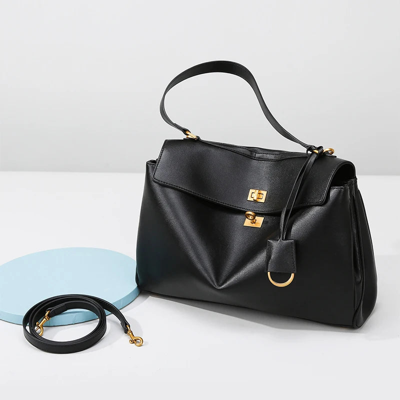 Bolso de mano de gran capacidad para desplazamientos, de piel suave de alta calidad, moderno bolso bandolera de viaje para mujer, maletín de negocios.