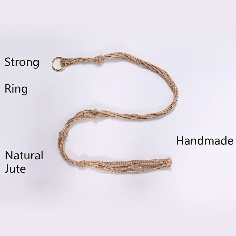 1pcs Braided Rope Hanging Basket  Flower Pot Straw Macrame Net Hanger Garden Holder Craft Plant Balcony Decor Accessories
