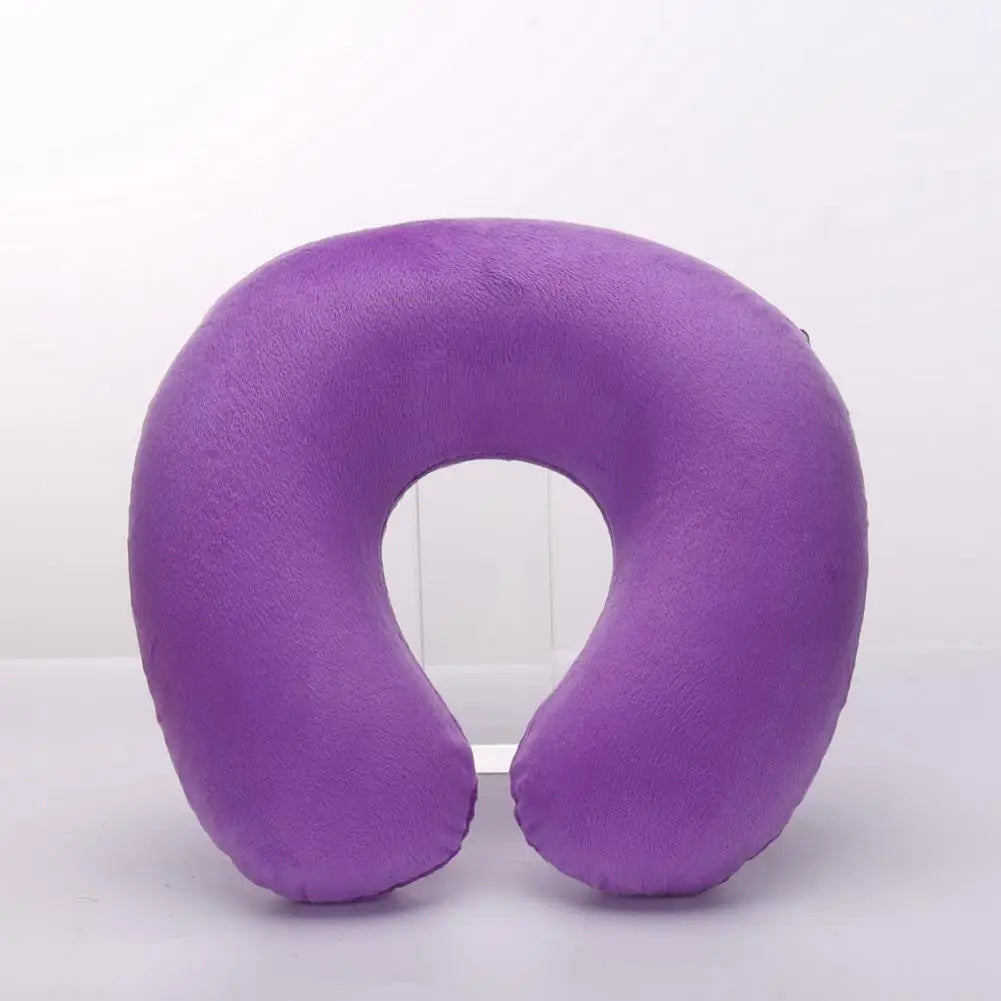 Almohada de cuello en forma de U, inflable, para aliviar la fatiga, para viajes, reposacabezas de vuelo, cojín para dormir en forma de U para avión.