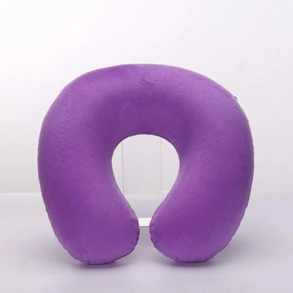 Almohada de cuello en forma de U, inflable, para aliviar la fatiga, para viajes, reposacabezas de vuelo, cojín para dormir en forma de U para avión.