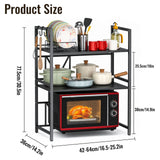 3-Tier Microwave Oven Rack Shelf Kitchen Countertop Oven Rack Expandable Seasoning Storage Rack Stand Storage Tableware Racks