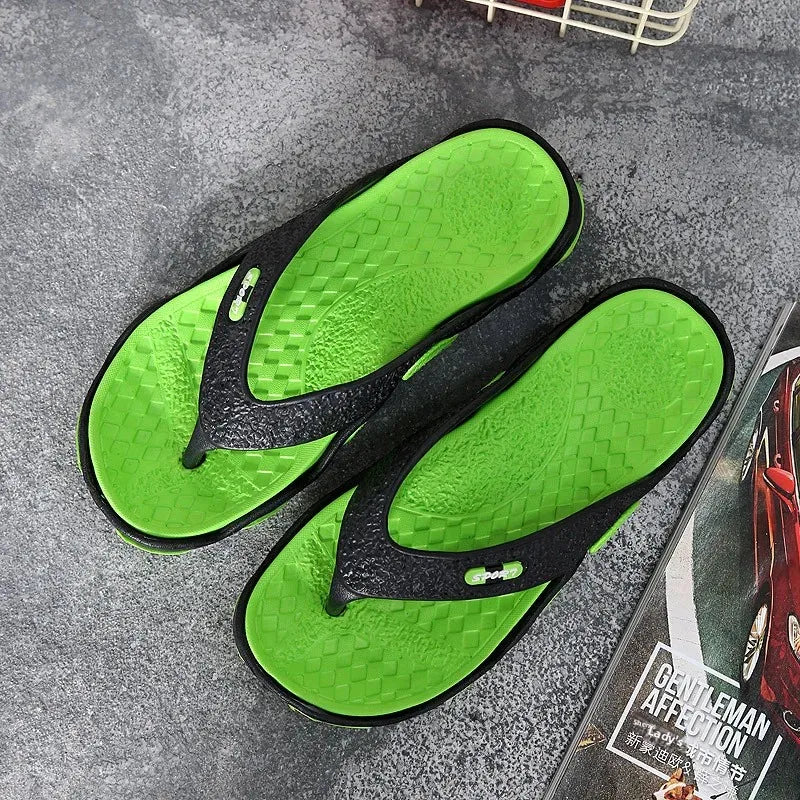 Men's Summer 2025 Trendy Flip Flops Beachwear Slippers Anti-slip Deodorant Casual Shoes Plastic Slip-On Sandals for Adults