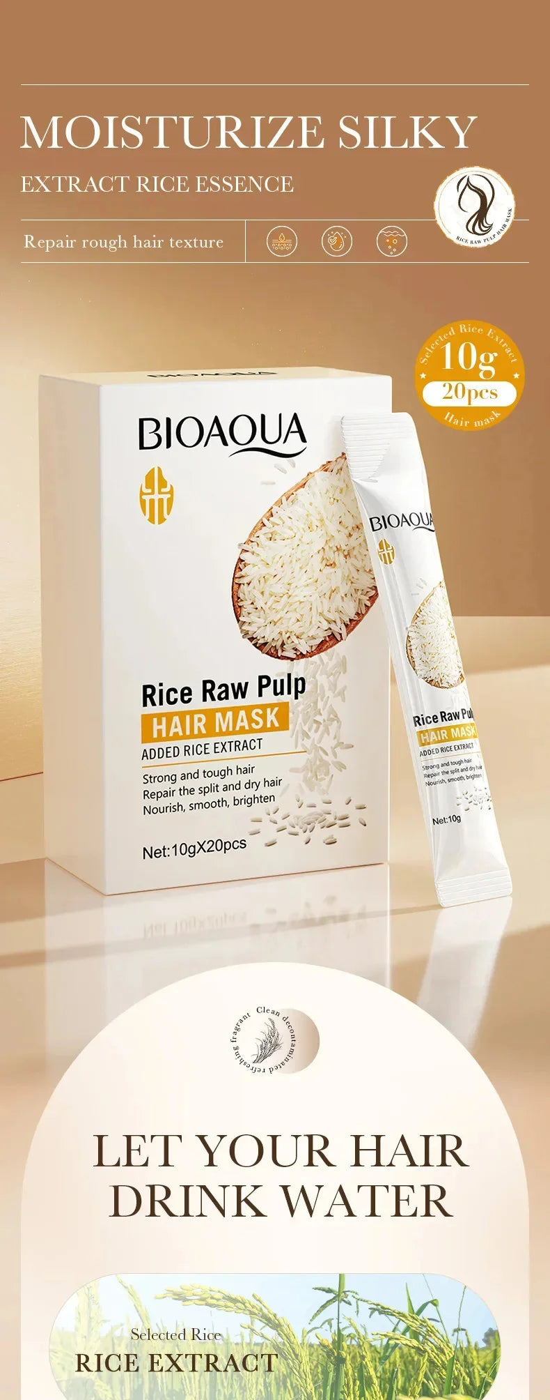 Mascarilla capilar mágica profesional reparadora natural que previene la sequedad, las puntas abiertas, repara el daño, el frizz y los enredos. Cuidado suave y liso en 5 segundos.