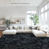 Soft Area Rugs for Living Room Non-Slip Thick Plush Carpets for Winter Anti-Slip Fluffy Artificial Velvet Rugs Soft Gray Carpets