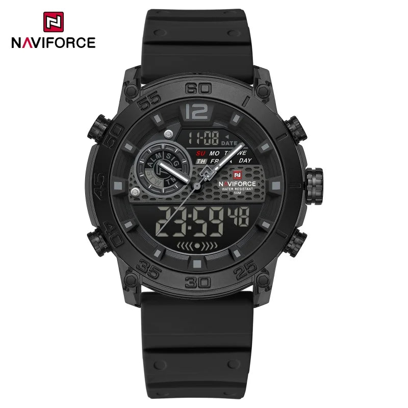 NAVIFORCE 6104 Fashion Sports Electronic Quartz Watch Men Calendar Luminous Outdoor Casual Digital Watches for Man reloj hombre