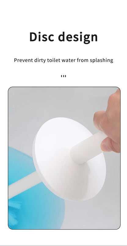 WORTHBUY Cepillo de inodoro de plástico con base de pie, mango largo, cepillo de limpieza para inodoro, accesorios de baño, herramientas de limpieza