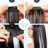 KIt 10 mechas coloridas de cabelos com clip invisível extensões sintéticas praticas