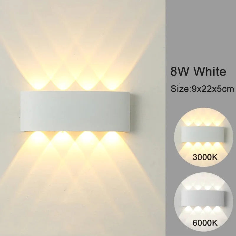 Apliques de pared LED modernos para interiores y exteriores, luces blancas de montaje en pared para sala de estar, pasillo, dormitorio, decoración