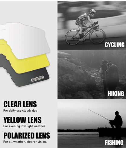 Polarized Cycling Glasses 4 Lens 2025 Men Women Sport Fishing Running Sunglasses Road Mountain Bike Goggles MTB Bicycle Eyewear
