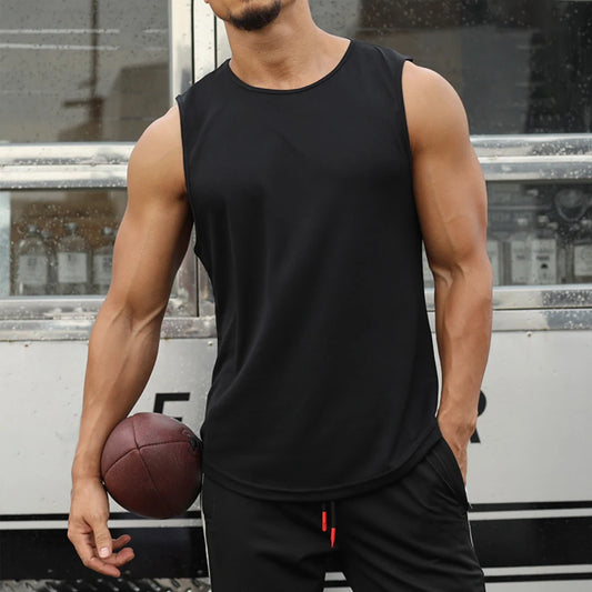 Men's Sleeveless Athletic T-Shirt, Breathable Quick Dry Tank Top for Running Training, Marathon, Fitness Vest
