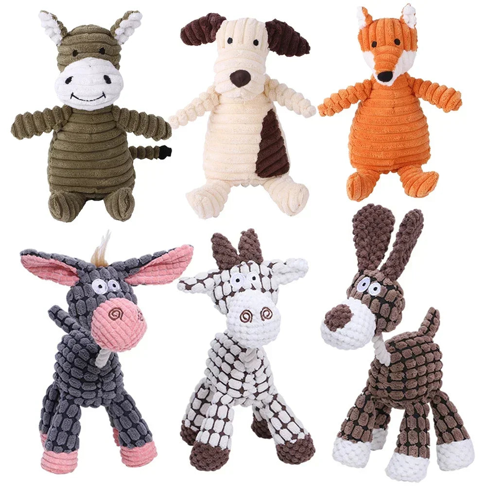 Pelúcia Corduroy Toy Dog, Forma Animais, Mordida Resistente, Brinquedos Squeaky, Pet Products, Acessórios de treinamento, Pequenos e Grandes Cães