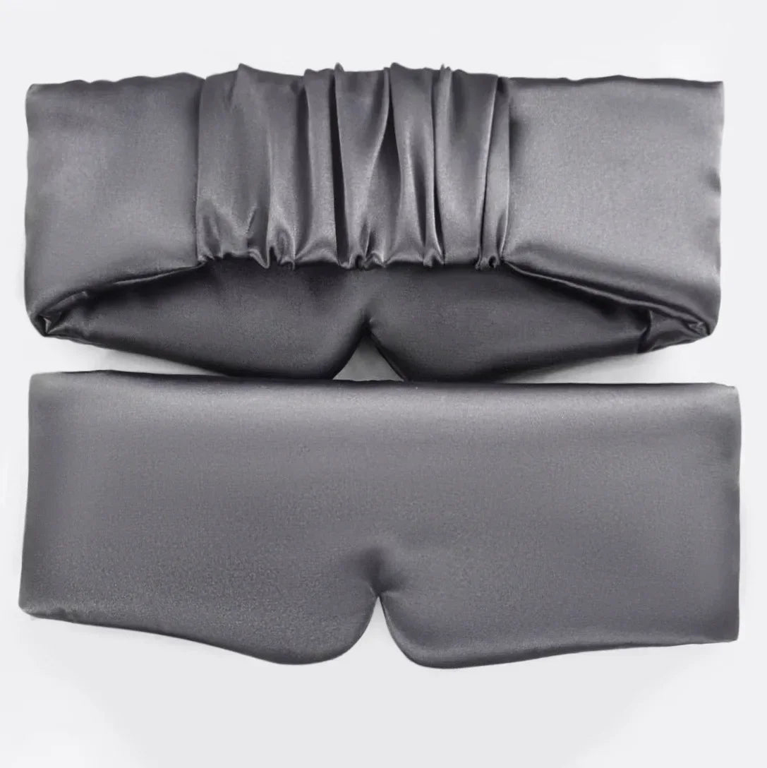 Máscara de dormir de satén de seda, cómoda máscara para dormir, visera para los ojos, parche para los ojos agrandados, para mujeres y hombres, para la salud del sueño.