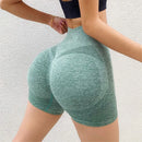 Women Butt Lifting Yoga Shorts Seamless Gym Leggings Tights Elastic Workout High Waist Tummy Control Ruched Booty Pants