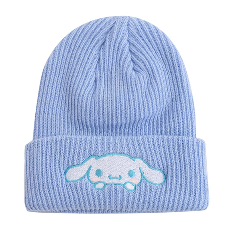 Hot Sale Saniro Hello Kitty Beanie Hat Women Cute Cartoon Cinnamoroll Melody Kuromi Winter Knitted Cap