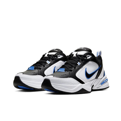 Zapatillas Nike Air Monarch 4 Low para hombre y mujer, clásicas, retro, informales, cómodas y acolchadas, blancas y plateadas.