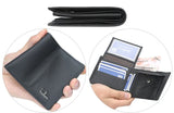 Baellerry Men Genuine Cow Leather Wallet Card Holder Male Purse Short with Coin Pocket Leather Wallets for Men